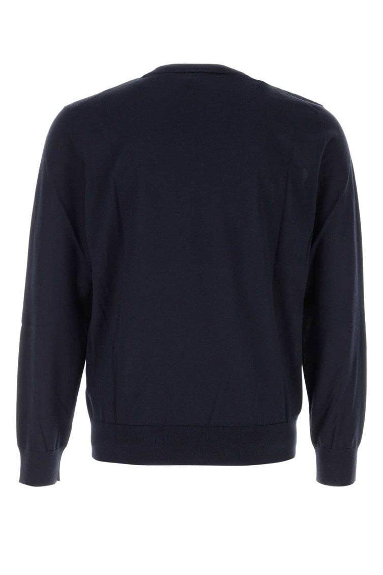 Navy Blue Solid Sweaters 2