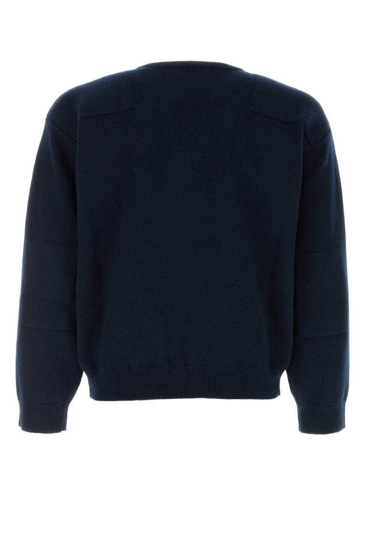 Navy Blue Solid Sweaters 2