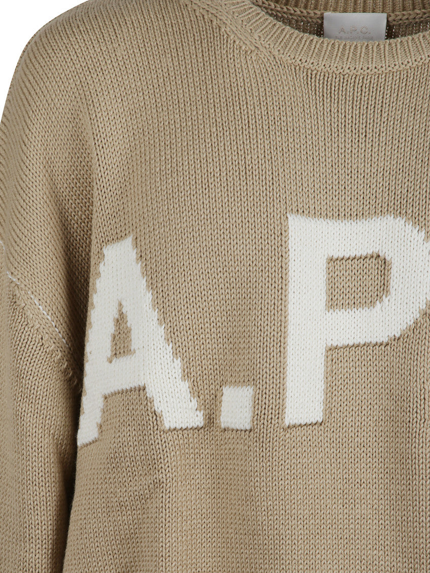 Beige Crew Neck Sweaters 3
