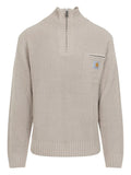 Beige Mock Collar Sweaters 1