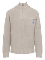 Beige Mock Collar Sweaters 1