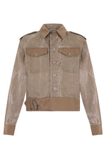 Olive Shirt Collar Jackets 1
