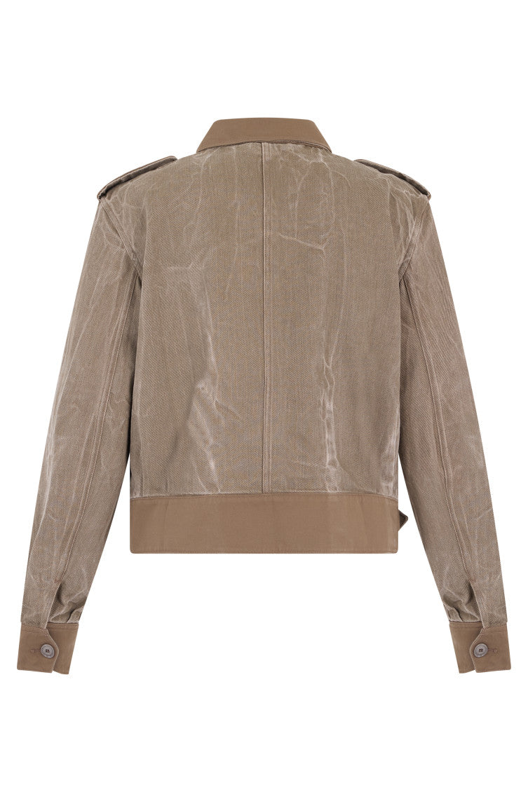 Olive Shirt Collar Jackets 2