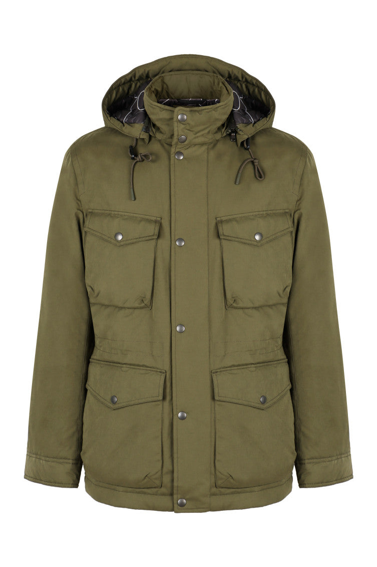 Olive Solid Hood Jackets 1