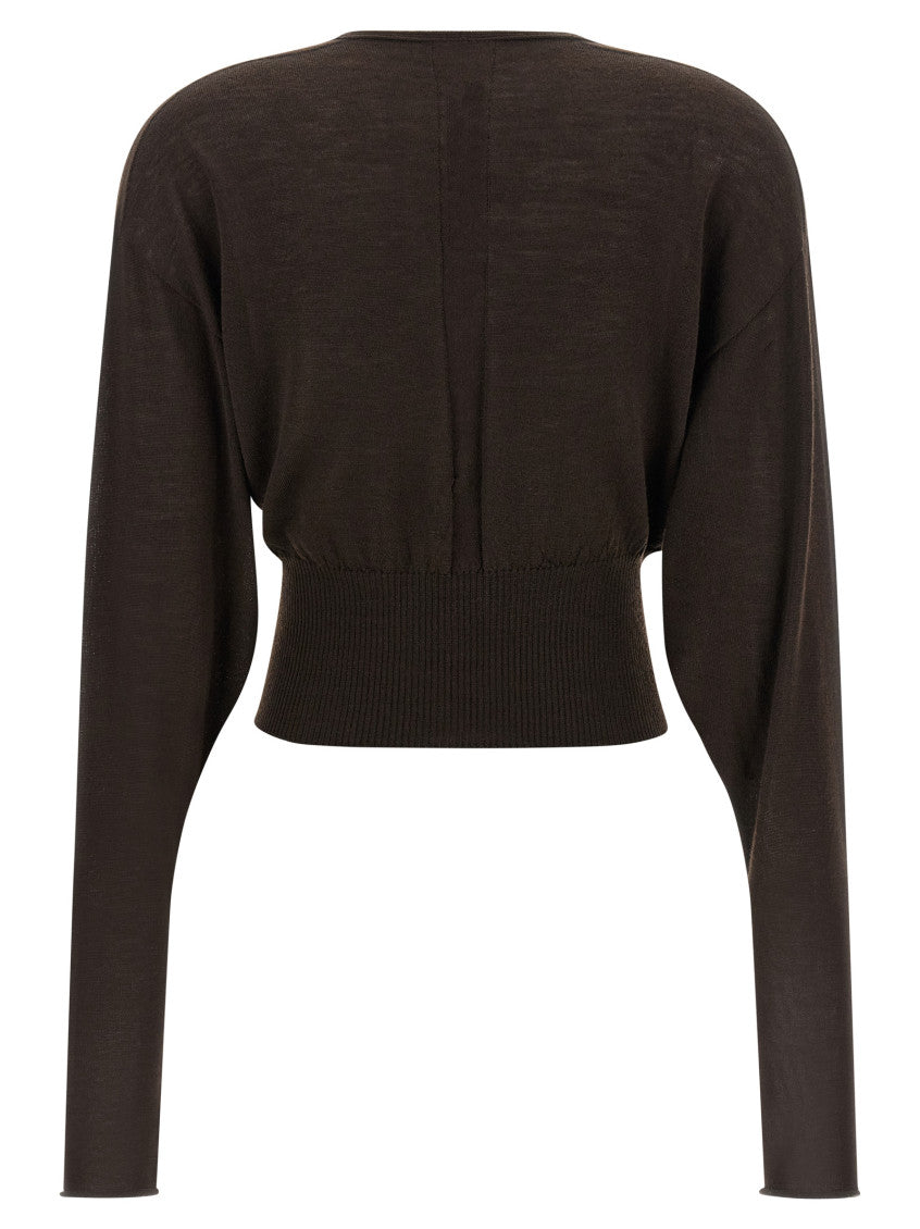 Brown V-Cropped Top 2