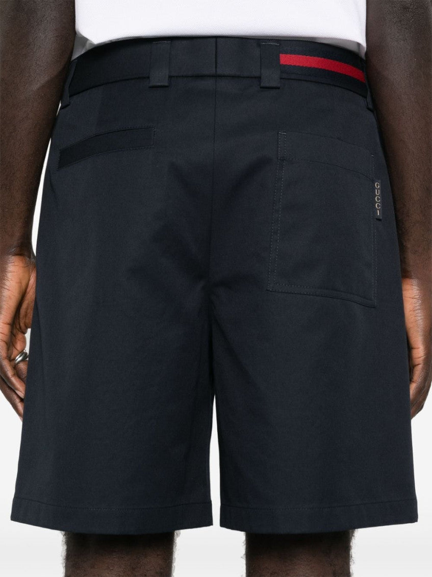 Dark Blue Cotton Bermuda Shorts 2