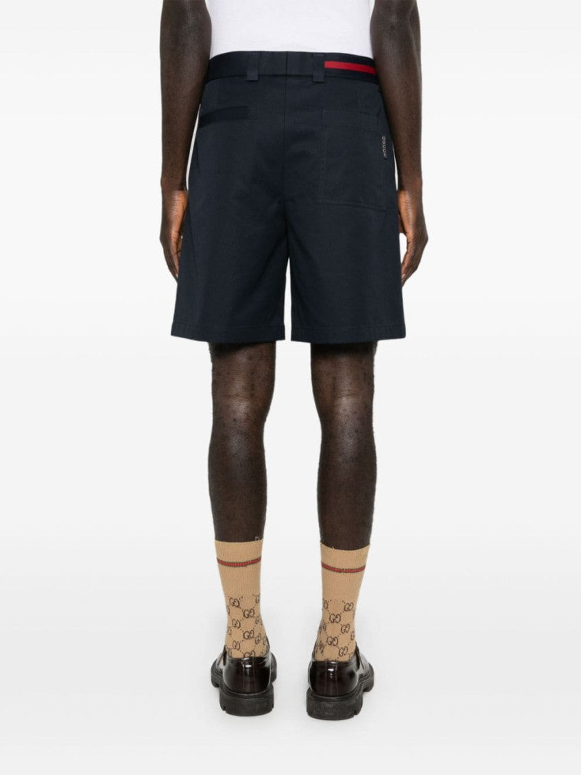 Dark Blue Cotton Bermuda Shorts 3