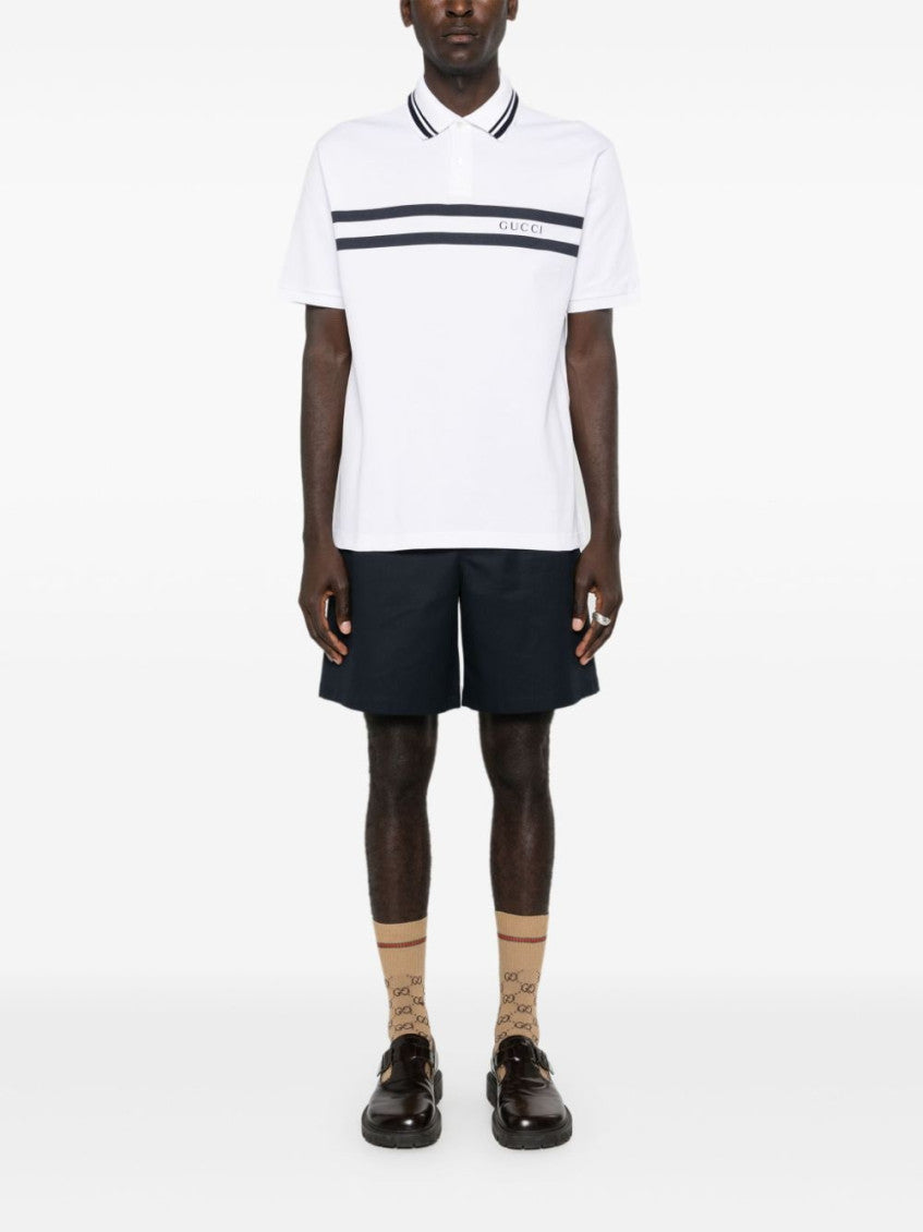 Dark Blue Cotton Bermuda Shorts 4
