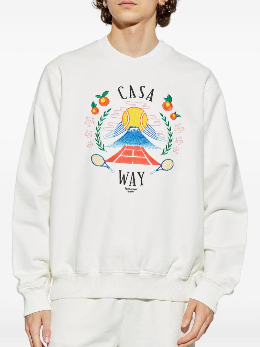 White Cotton Printed Sweatshirt 4