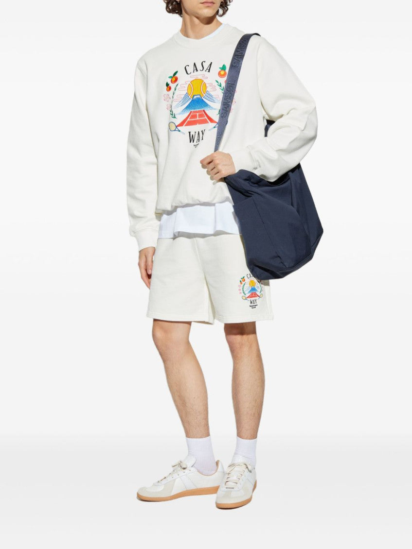 White Cotton Printed Sweatshirt 5