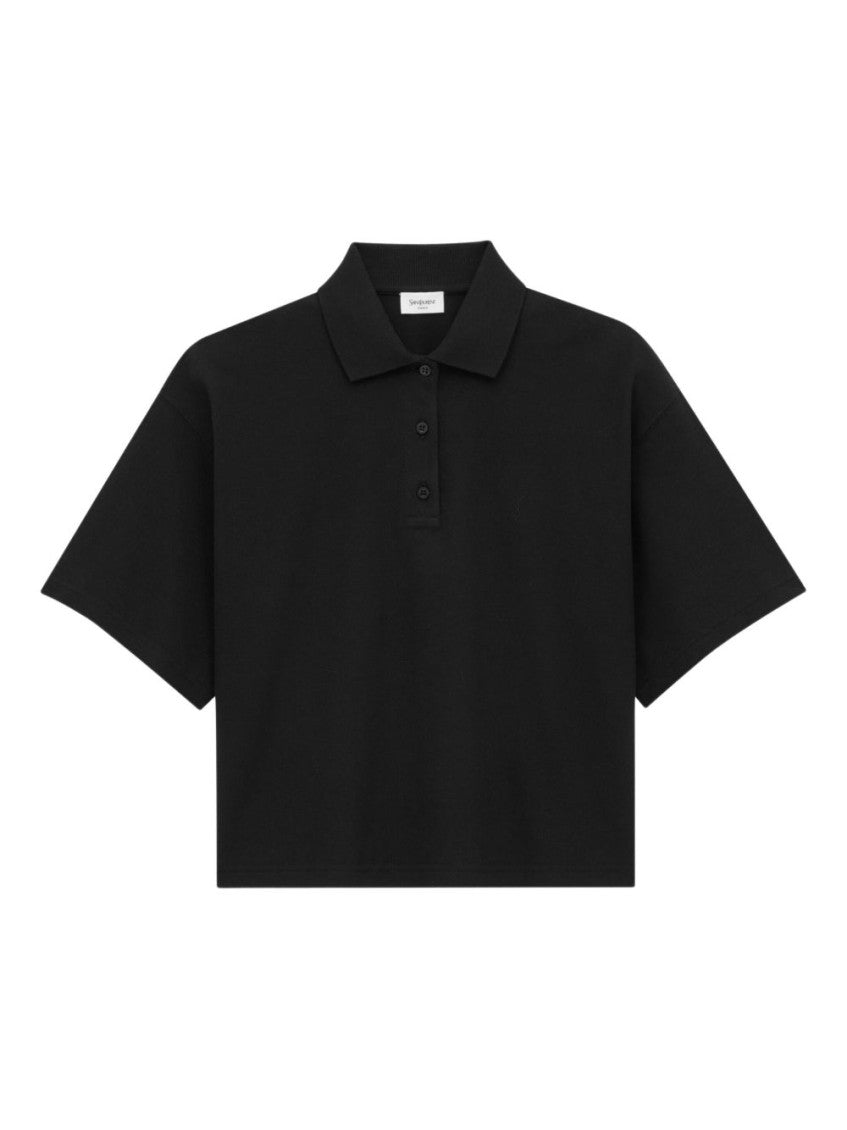 Black Oversized Embroidered Polo 1