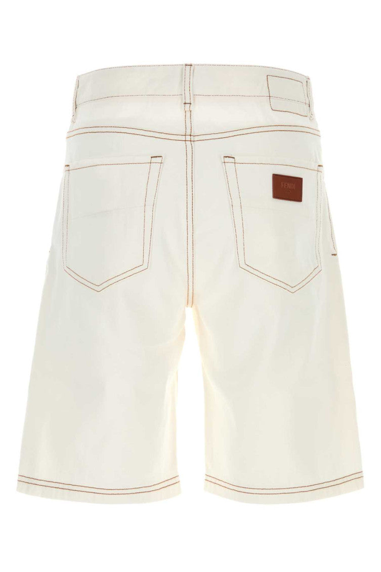 White Denim Bermuda Shorts 2