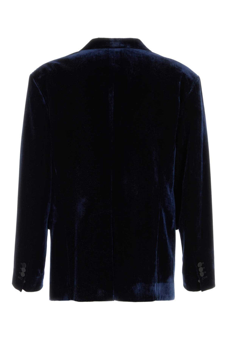 Navy Blue Velvet Blazer 2