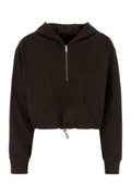 Brown Long Sleeves Hooded Sweatshirt 1