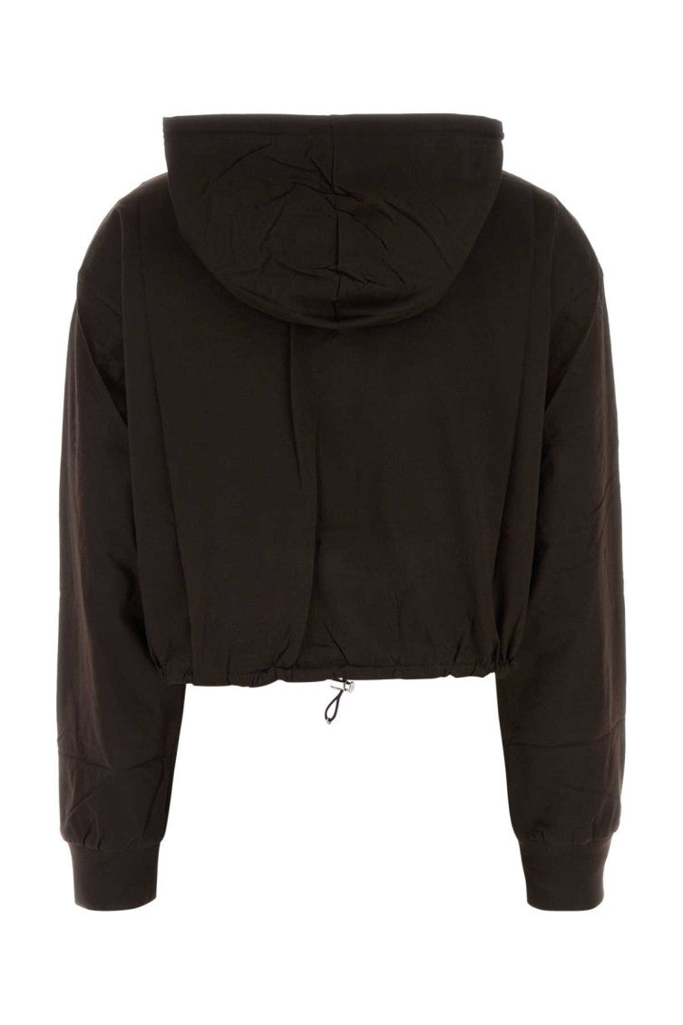 Brown Long Sleeves Hooded Sweatshirt 2