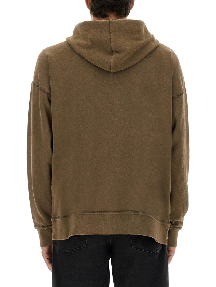 Brown Logo Relaxed Hoodie 3