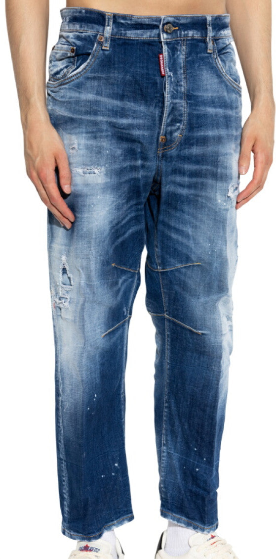 Blue Mid Rise Jeans 2