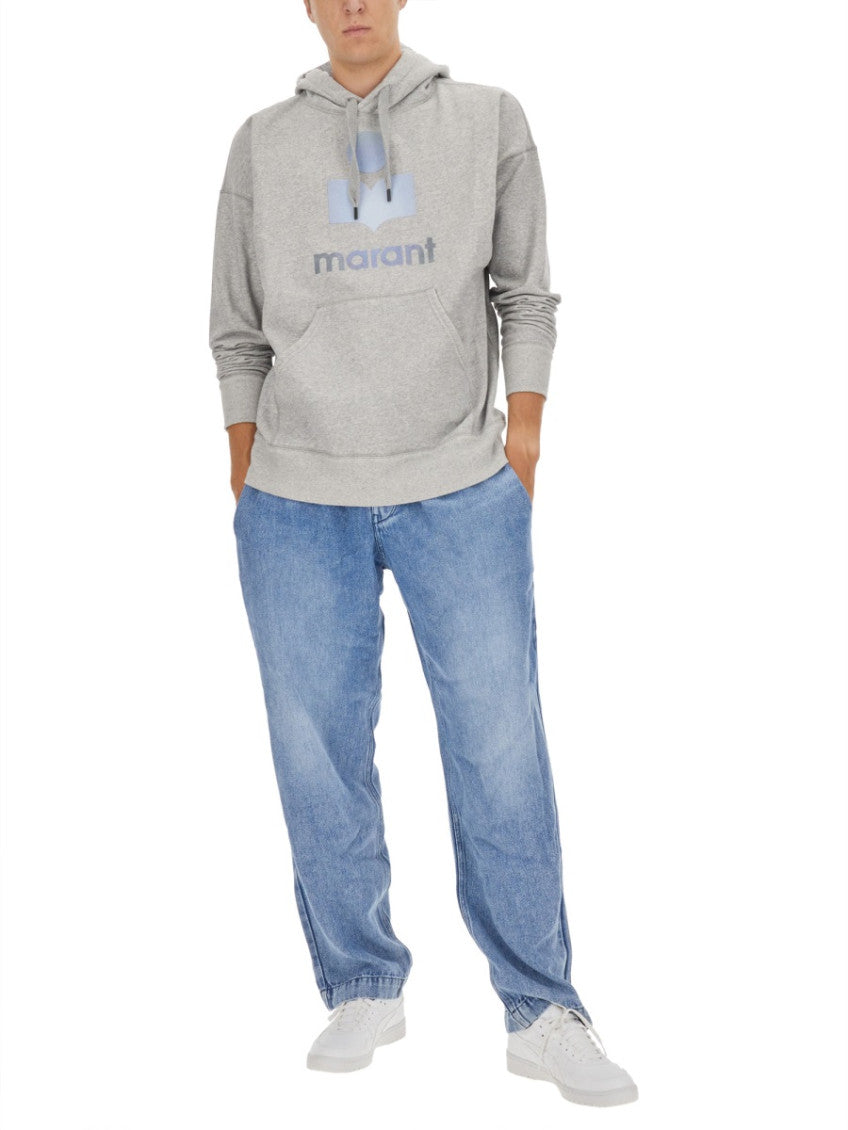 Grey Logo Relaxed Hoodie 2