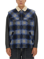 Blue Check Sleeveless Jacket 1