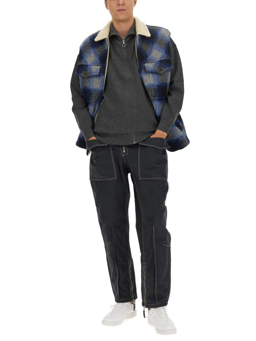 Blue Check Sleeveless Jacket 2