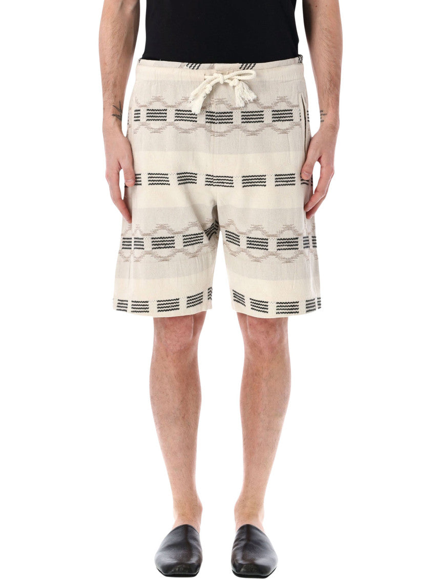 Light Beige Jacquard Shorts 1