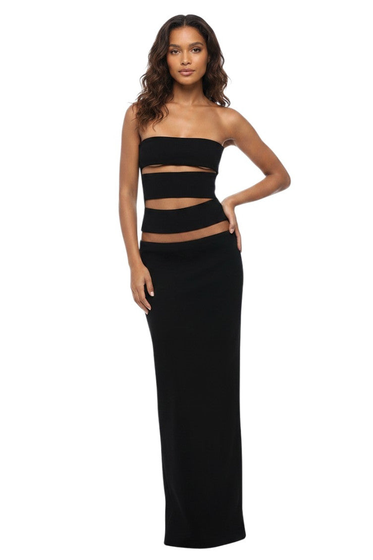 Black Strapless Maxi Dress 1
