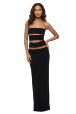 Black Strapless Maxi Dress 1
