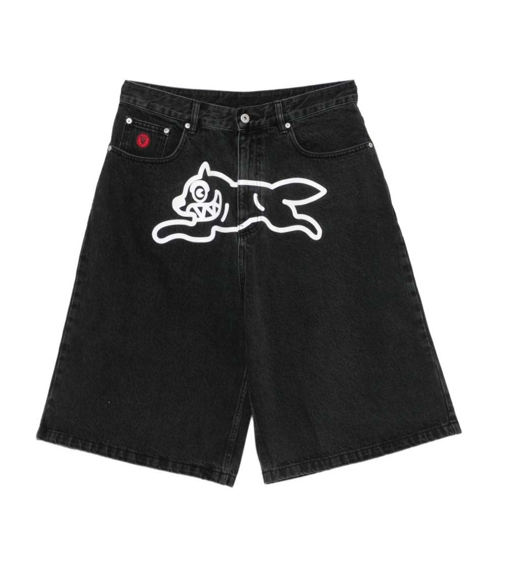 Black Relaxed Logo Shorts 1