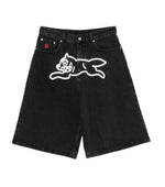 Black Relaxed Logo Shorts 1