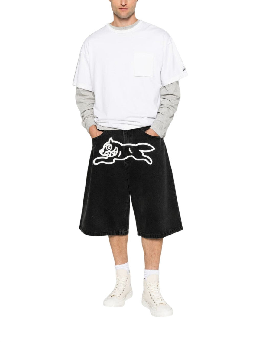 Black Relaxed Logo Shorts 2