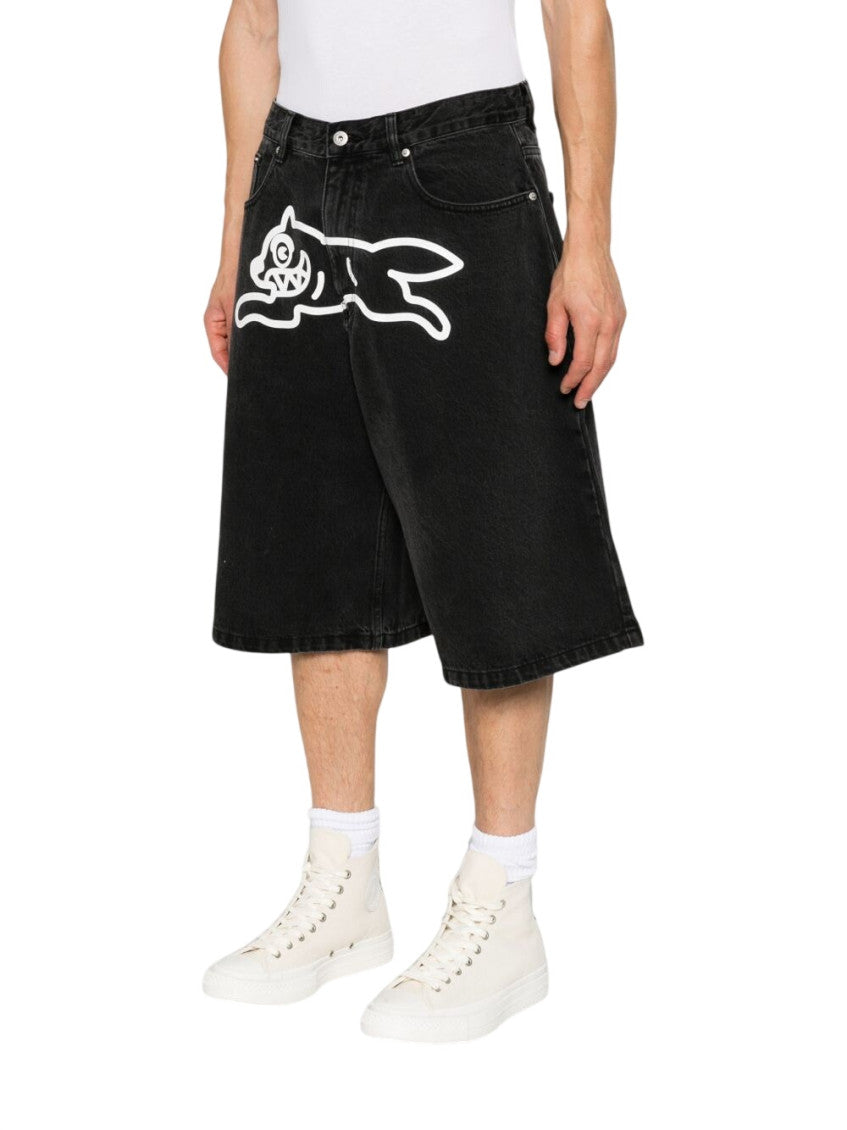 Black Relaxed Logo Shorts 3