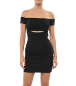 Black Off Shoulder Mini Dress 1