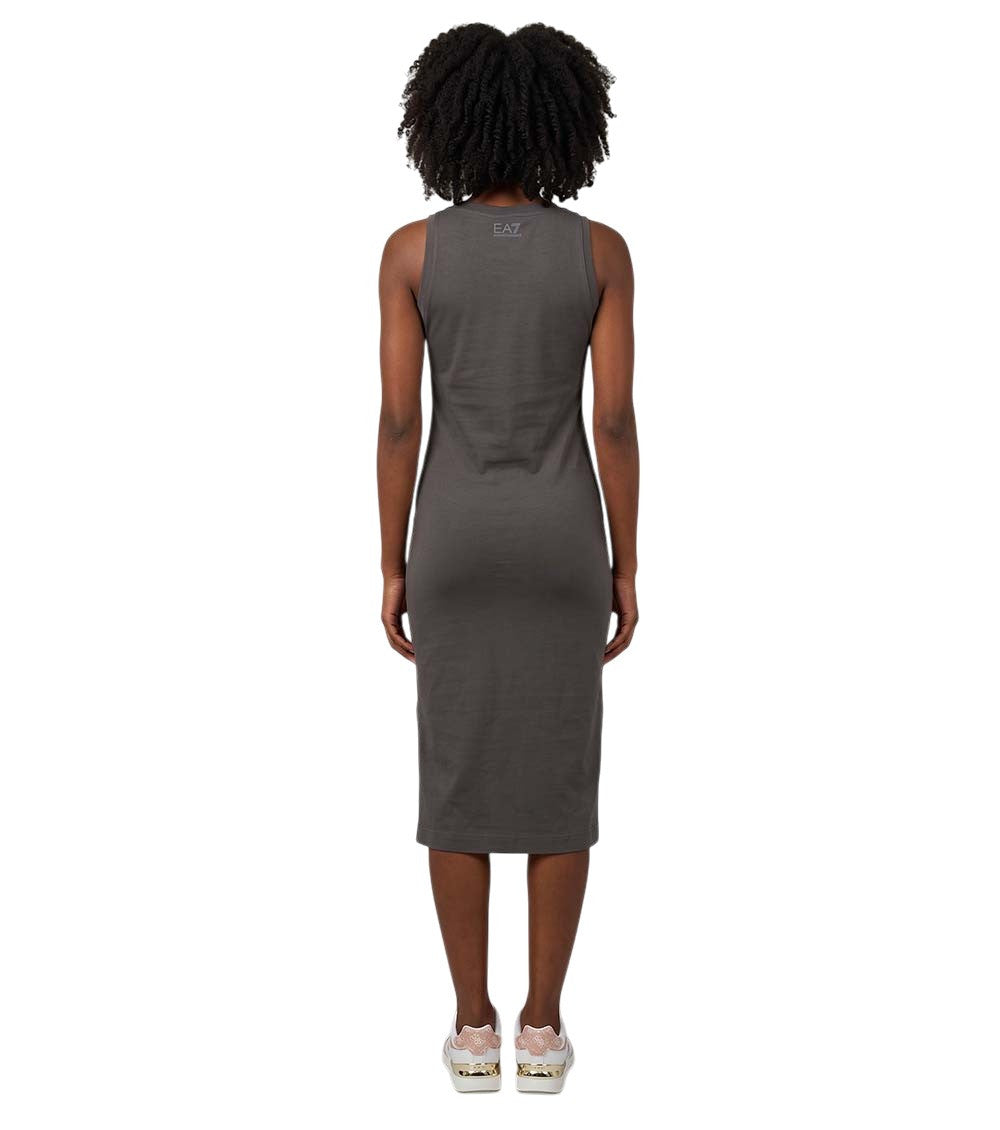 Grey Embellished Round Neck Midi Dress 2