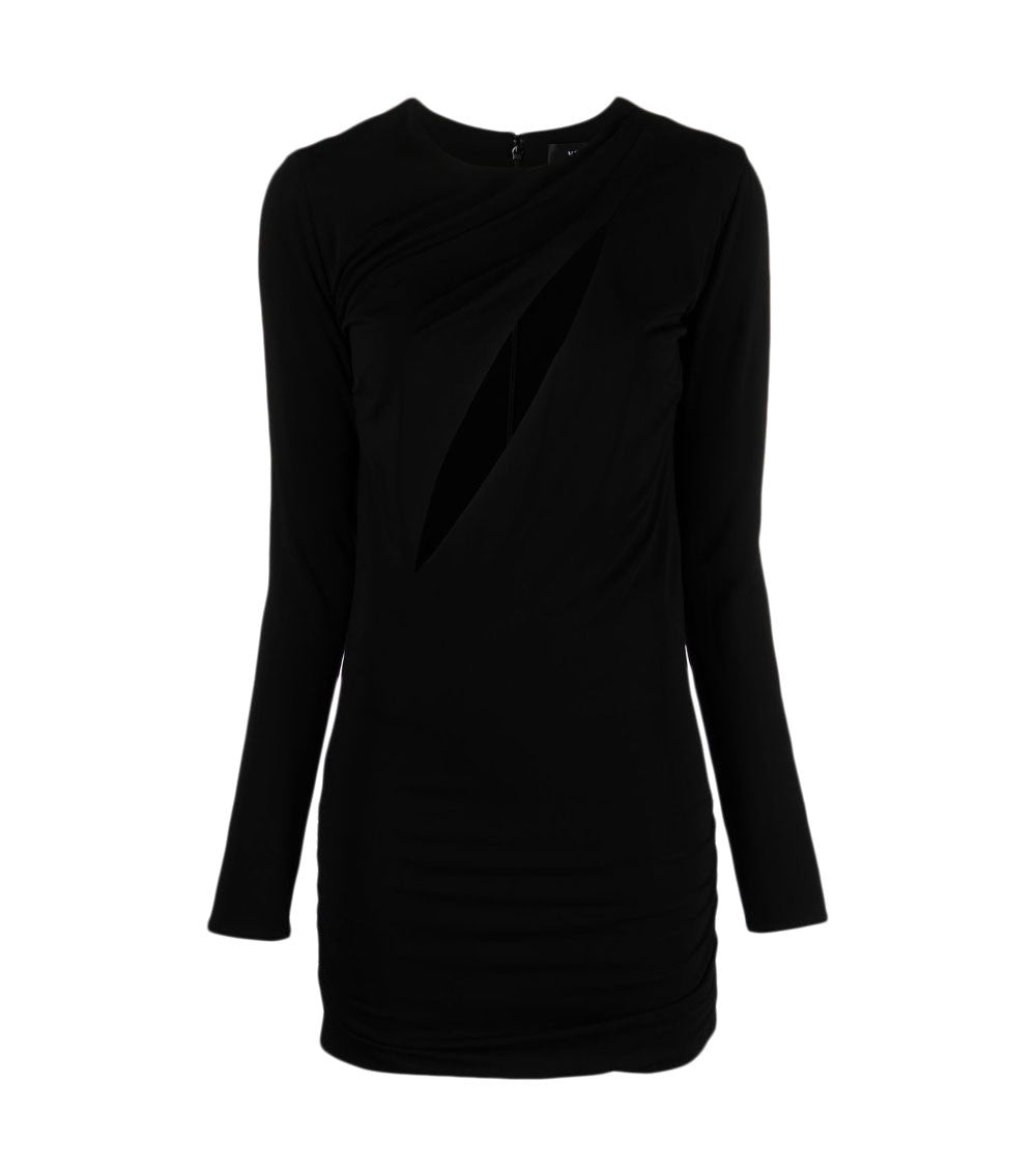 Black Round Neck Mini Dress 1