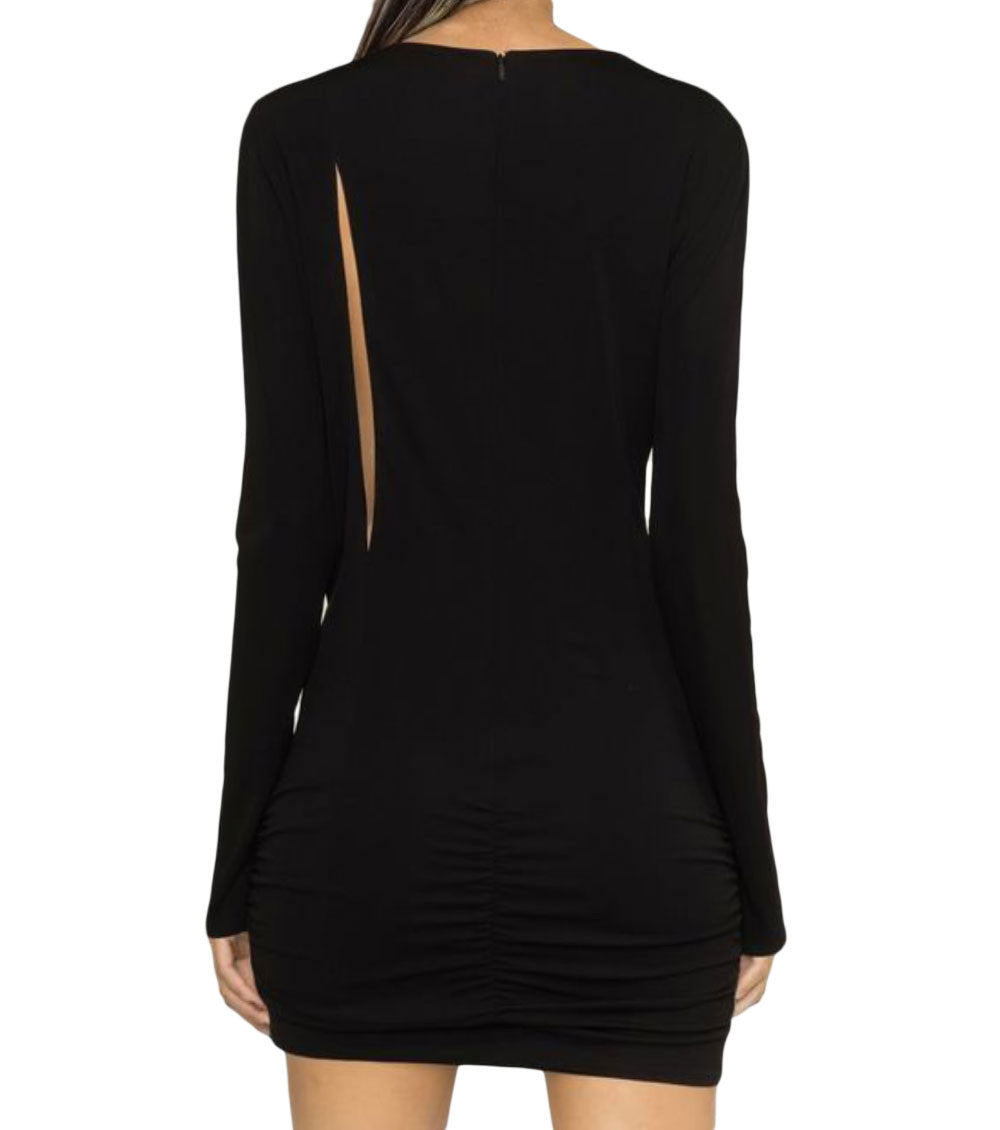 Black Round Neck Mini Dress 3