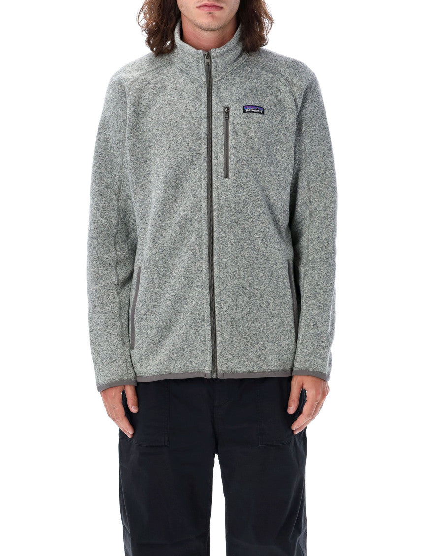 Grey Textured Fleece Jacket 1