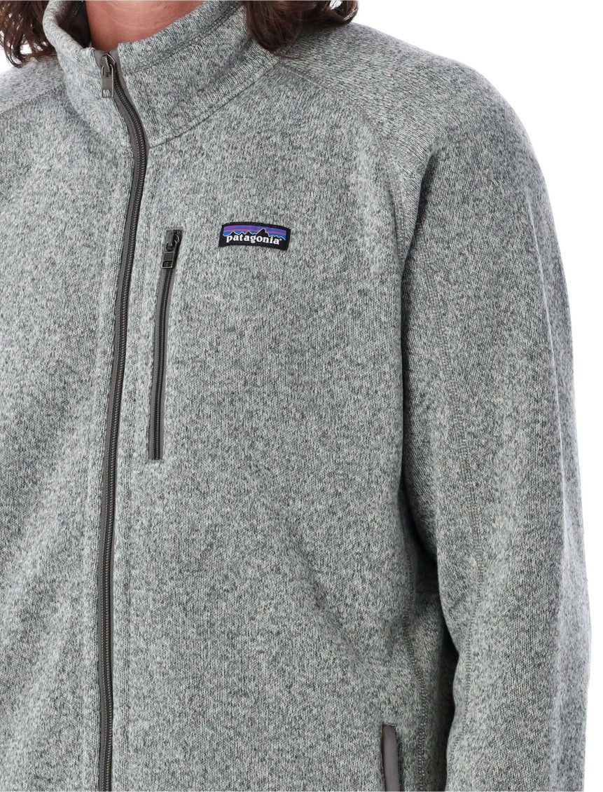 Grey Textured Fleece Jacket 3