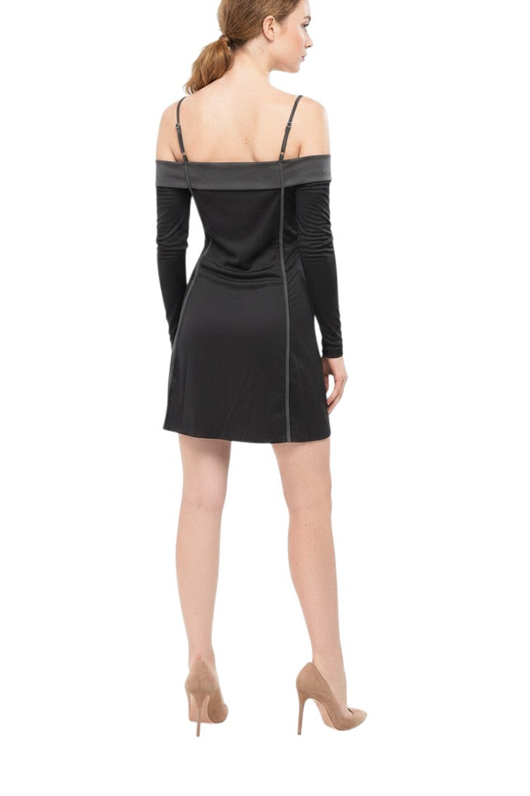Black Off Shoulder Mini Dress 2
