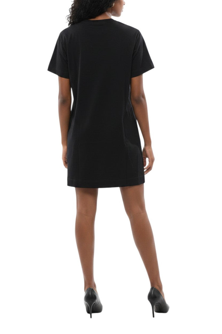 Black Logo Round Neck Mini Dress 2