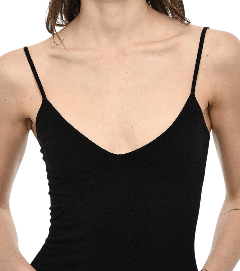 Black V Neck Midi Dress 3