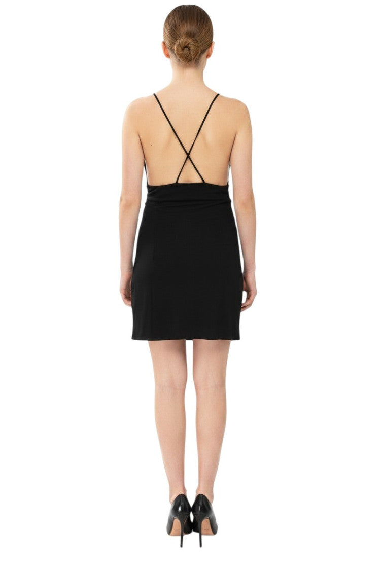 Black Sweet Heart Neck Mini Dress 2