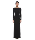 Black Boat Neck Maxi Dress 1