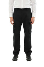 Black Solid Cargo Trousers 1