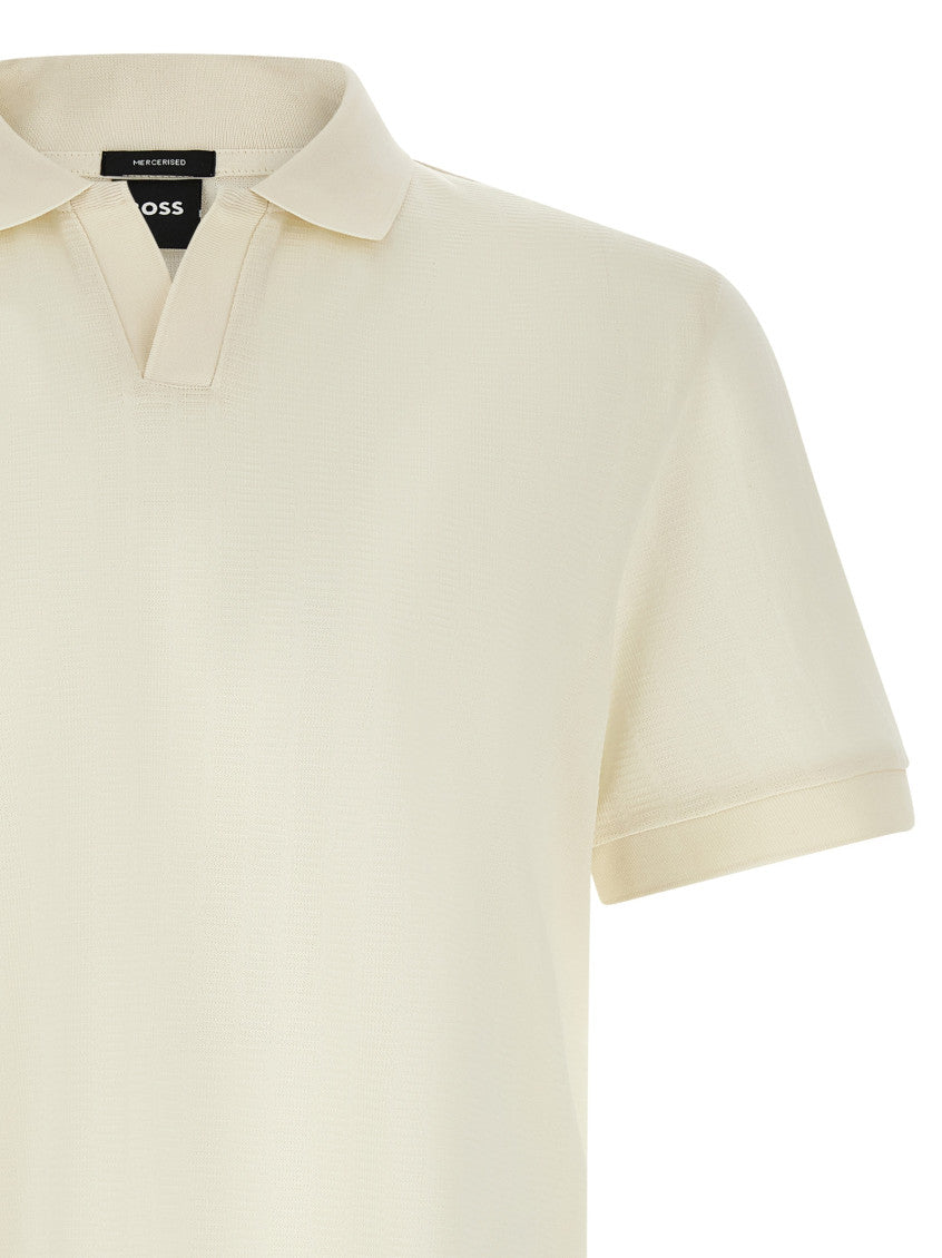 Off White Solid Polo 3