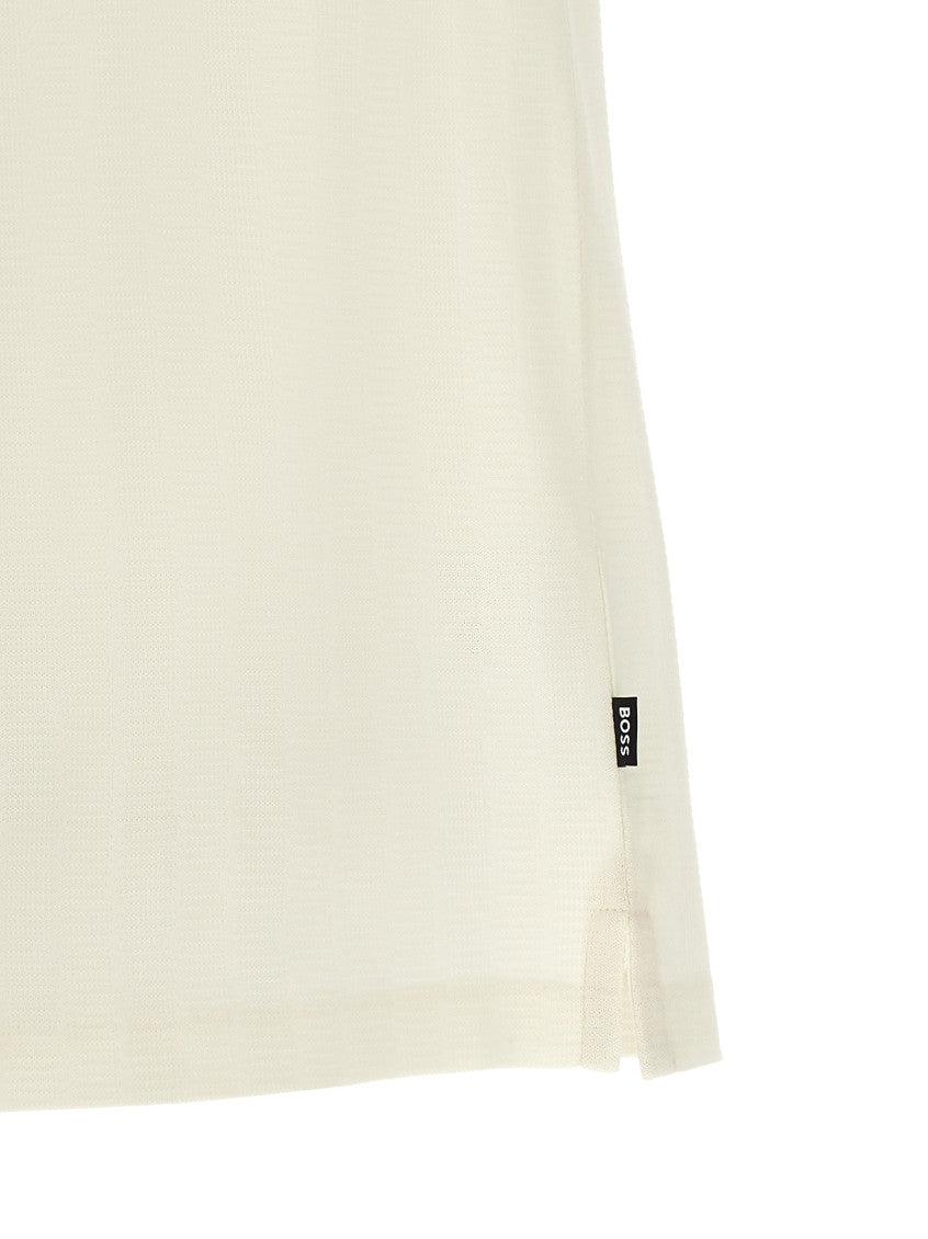 Off White Solid Polo 4