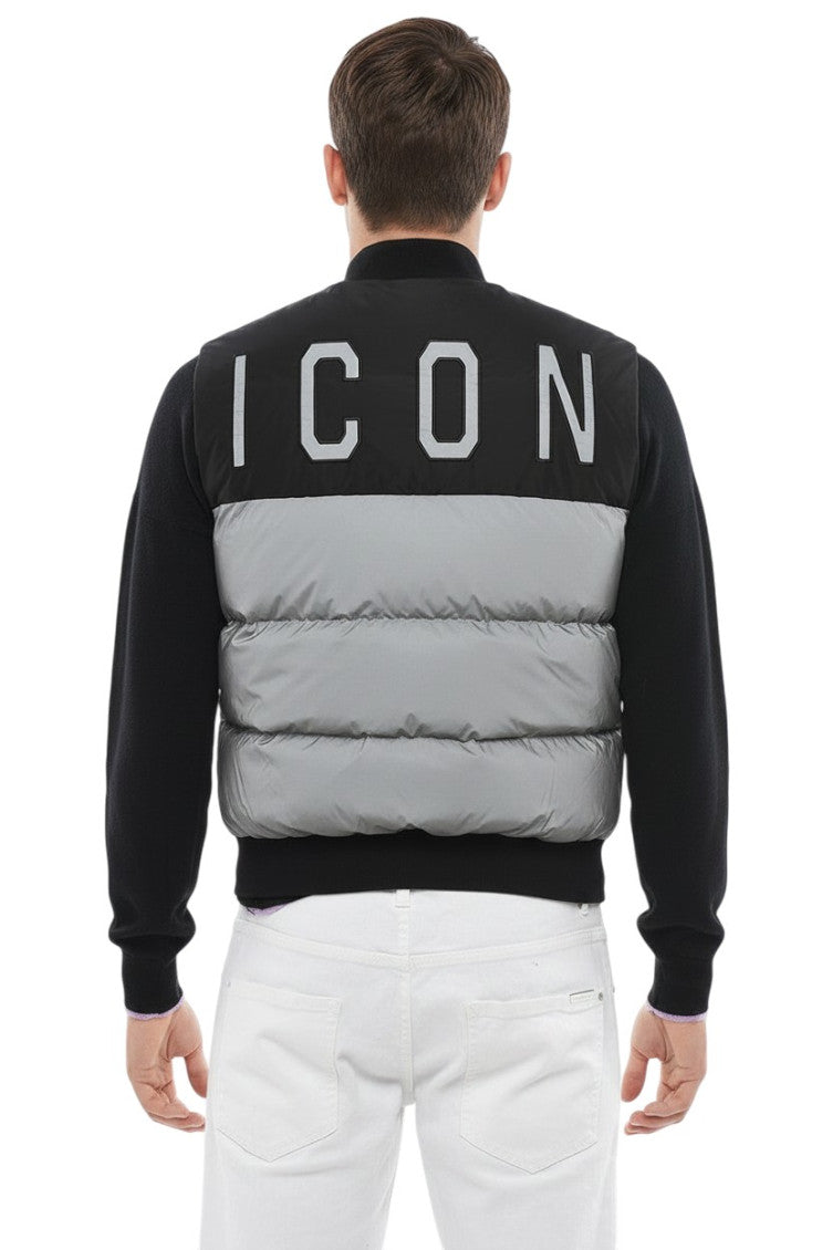 Black Solid Sleeveless Jacket 2