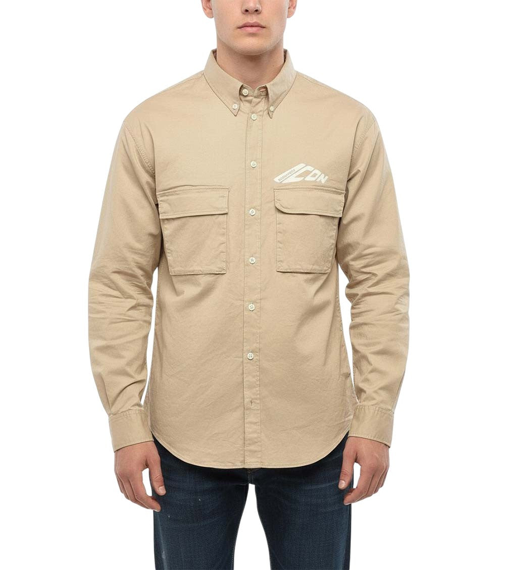 Beige Regular Logo Shirt 1