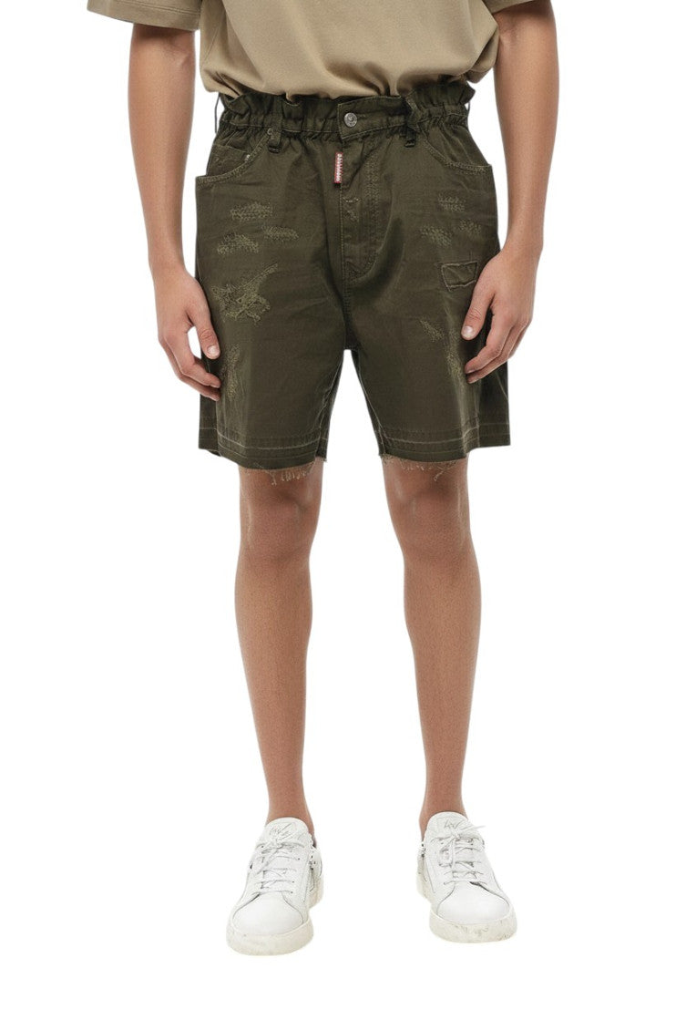 Green Distressed Shorts 1