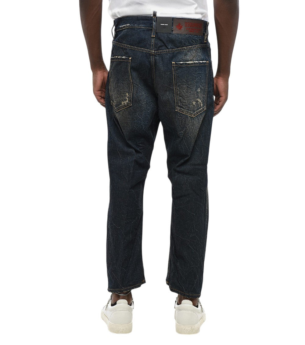 Dark Blue Distressed Jeans 2