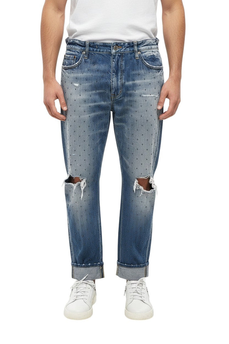 Navy Blue Mid Rise Jeans 1